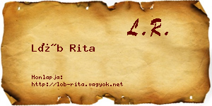 Löb Rita névjegykártya